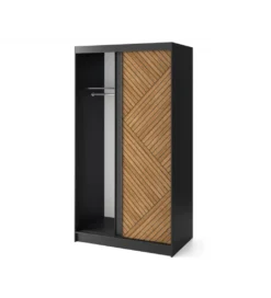 Szafa przesuwna Marrphy II 120 cm czarny/dąb caramel*ELTAP Clearance
