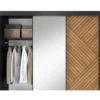 Szafa przesuwna Marrphy III z lustrem 180 cm czarny/dąb caramel*ELTAP New