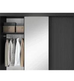 Szafa przesuwna PRESCCO III z lustrem 180 cm czarny*ELTAP Online