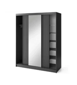 Szafa przesuwna PRESCCO III z lustrem 180 cm czarny*ELTAP Online