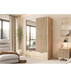 Szafa przesuwna VOODI II 120 cm z lustrem kolor dąb artisan*ELTAP New