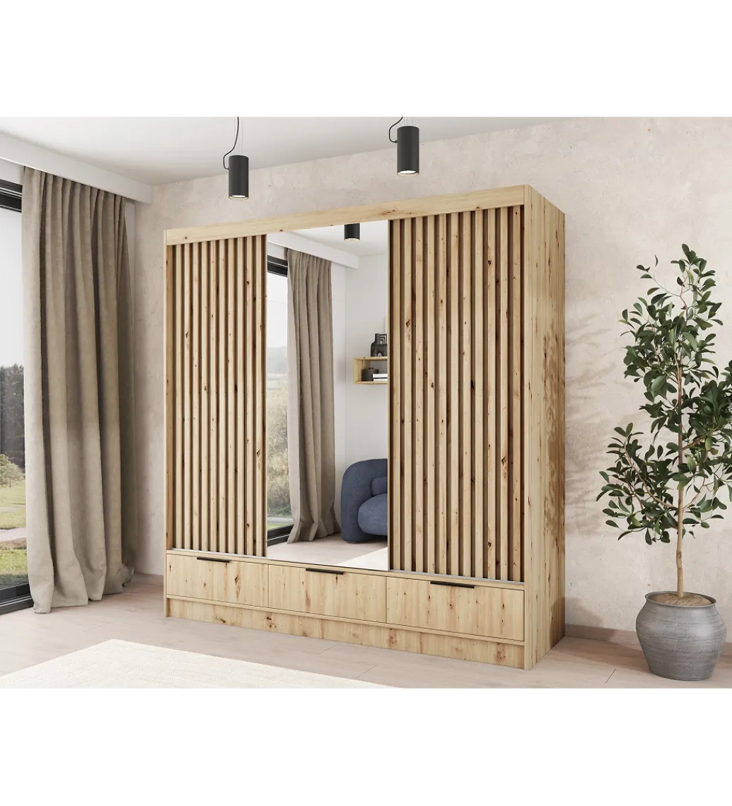 Szafa przesuwna VOODI III 180 cm kolor dąb artisan*ELTAP Online