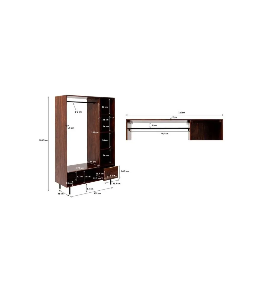 Szafa RAVELLO 185 x 120 cm drewno mango*KARE Online