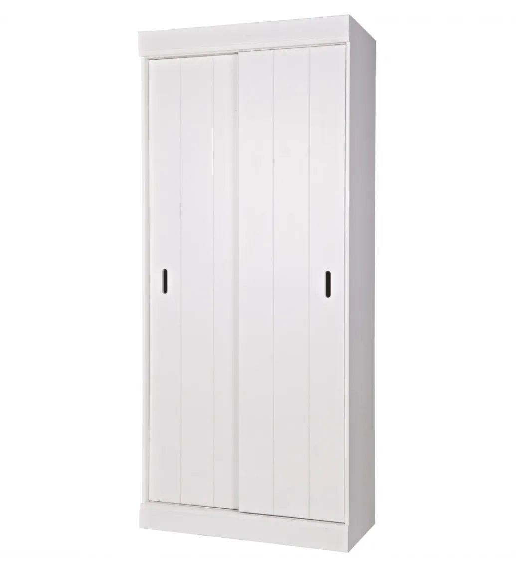 Szafa ROW 195 cm drewno sosny biała*WOOOD Outlet