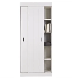 Szafa ROW 195 cm drewno sosny biała*WOOOD Outlet