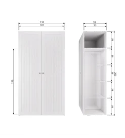 Szafa SIPKE 210 cm drewno sosny biała*WOOOD Discount