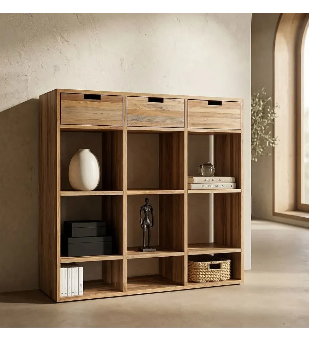 Szafka KURAN 96 cm drewno teak naturalny*Zona-Design Outlet