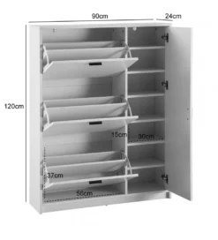 Szafka na buty FLURE II 90 cm biała*WOHNLING, GERMANY Clearance