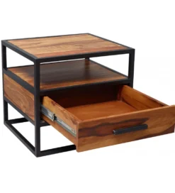 Szafka nocna CARBERA 50 cm drewno sheesham*WOHNLING, GERMANY Online