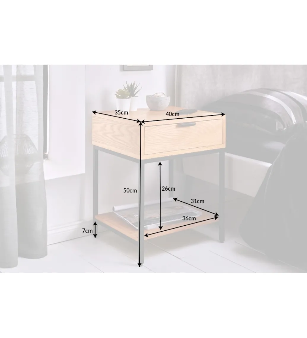 Szafka nocna Elements 40 cm w kolorze dębowym*Invicta Interior - przedsprzedaż Sale