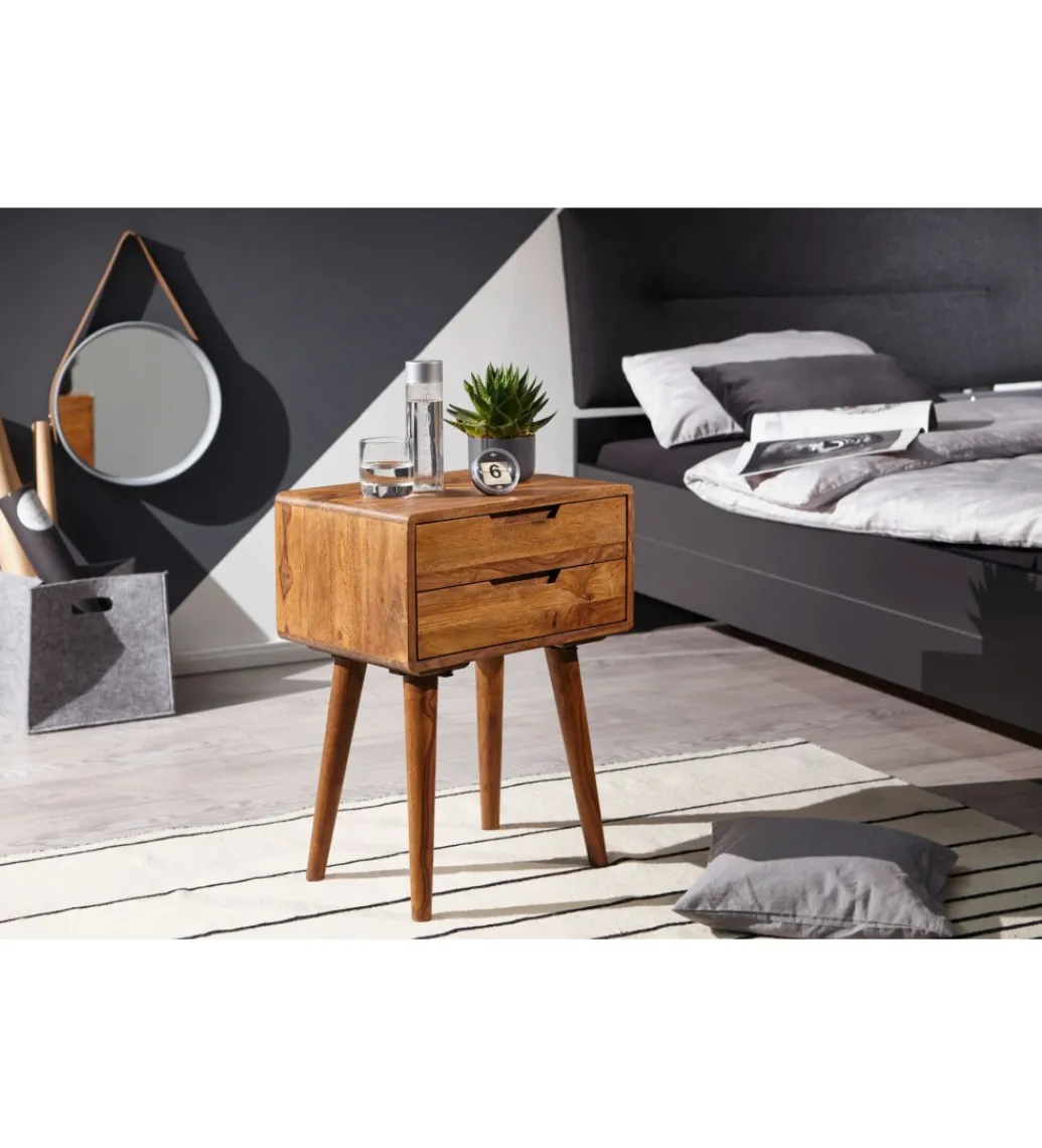 Szafka nocna FEREZ 47 cm drewno sheesham*WOHNLING, GERMANY New