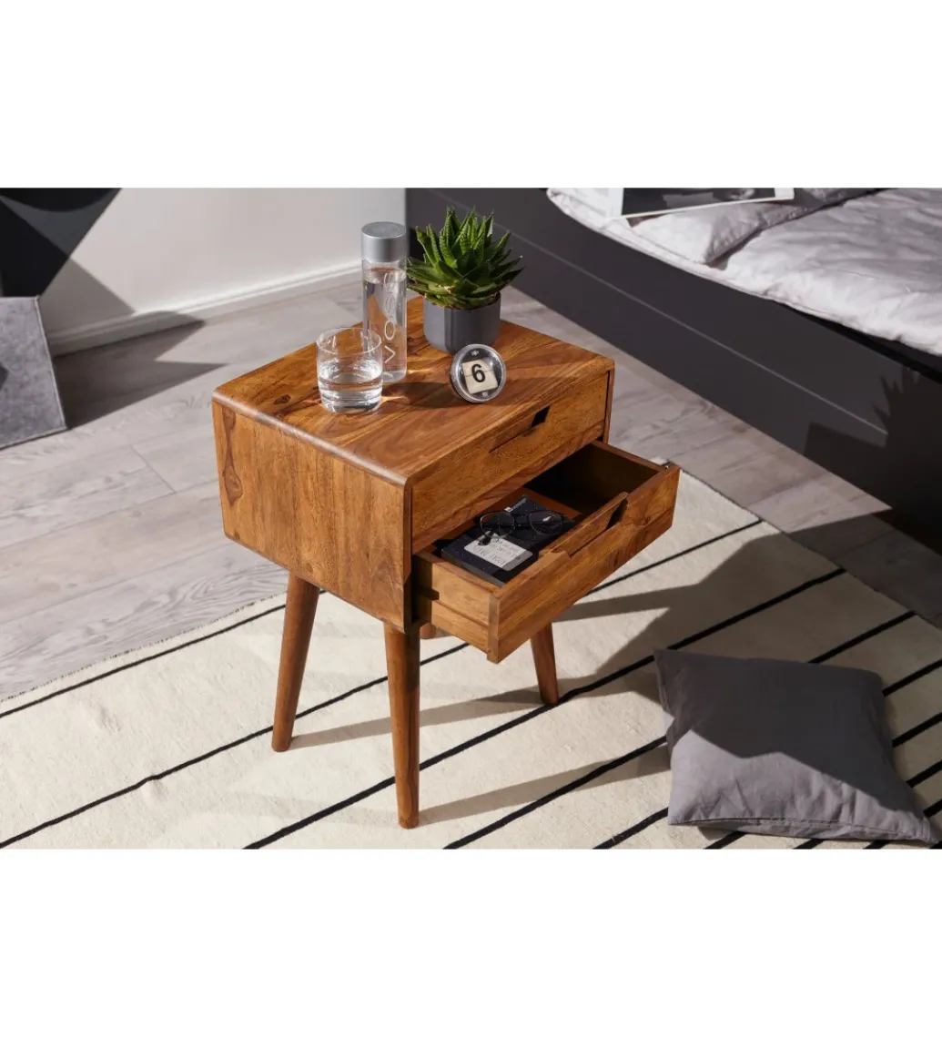 Szafka nocna FEREZ 47 cm drewno sheesham*WOHNLING, GERMANY New