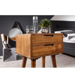 Szafka nocna FEREZ 47 cm drewno sheesham*WOHNLING, GERMANY New