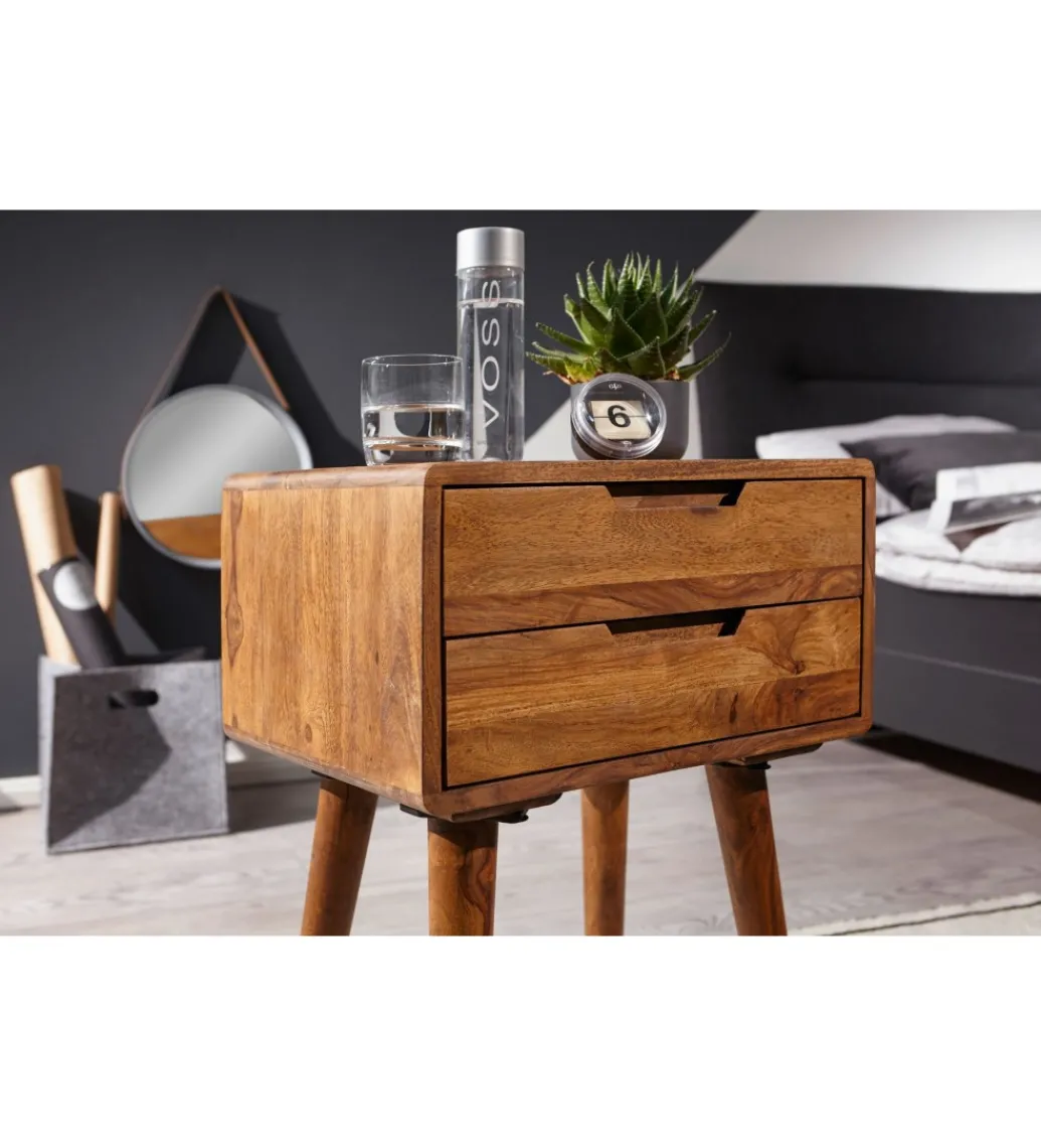 Szafka nocna FEREZ 47 cm drewno sheesham*WOHNLING, GERMANY New