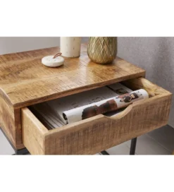 Szafka nocna Iron Craft drewno mango*Invicta Interior - przedsprzedaż Online