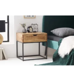 Szafka nocna Iron Craft drewno mango*Invicta Interior - przedsprzedaż Online