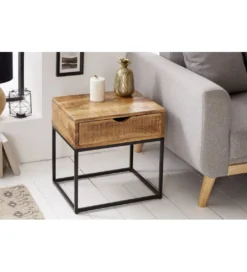 Szafka nocna Iron Craft drewno mango*Invicta Interior - przedsprzedaż Online