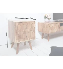 Szafka nocna Komodo Mystic 40 cm drewno akacja*Invicta Interior Discount