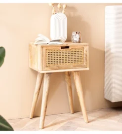 Szafka nocna LIBERTE II 40 cm drewno mango*WOHNLING, GERMANY Discount