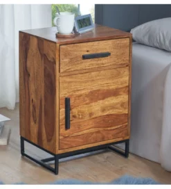 Szafka nocna LORENTE 45 cm drewno sheesham*WOHNLING, GERMANY Online