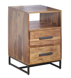 Szafka nocna LORENTE 40 cm drewno sheesham*WOHNLING, GERMANY Outlet
