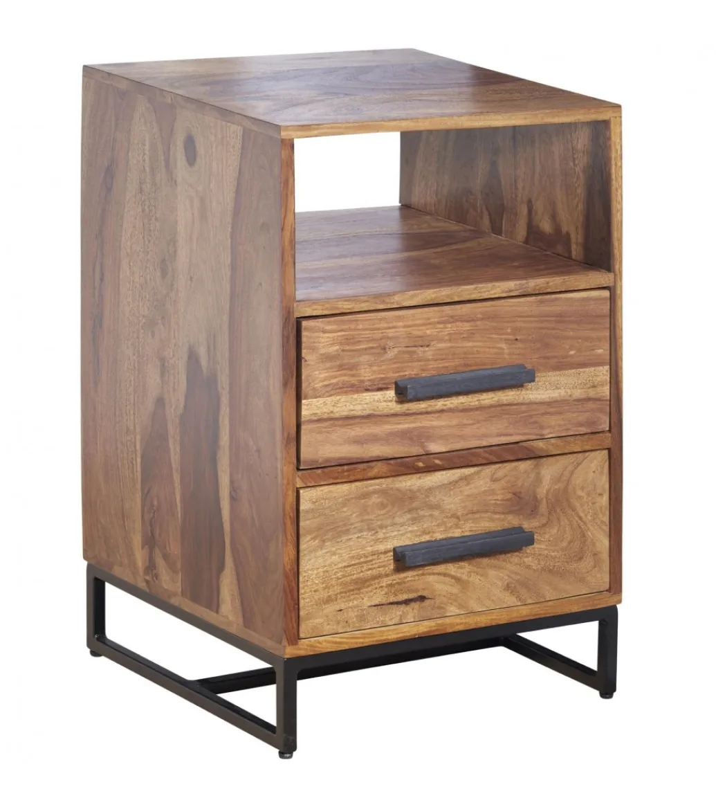 Szafka nocna LORENTE 40 cm drewno sheesham*WOHNLING, GERMANY Outlet