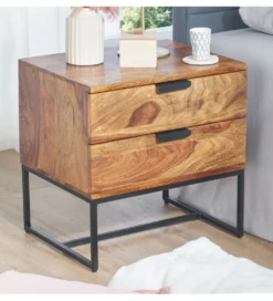 Szafka nocna LORENTE 50 cm drewno sheesham*WOHNLING, GERMANY Clearance