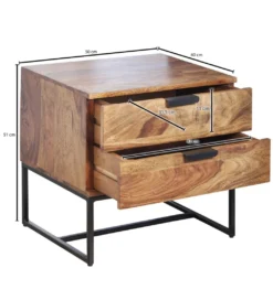 Szafka nocna LORENTE 50 cm drewno sheesham*WOHNLING, GERMANY Clearance