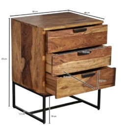 Szafka nocna LORENTE 50 cm drewno sheesham*WOHNLING, GERMANY Online