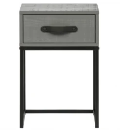 Szafka nocna MORRIS 52 cm drewno sosny szara*WOOOD Clearance
