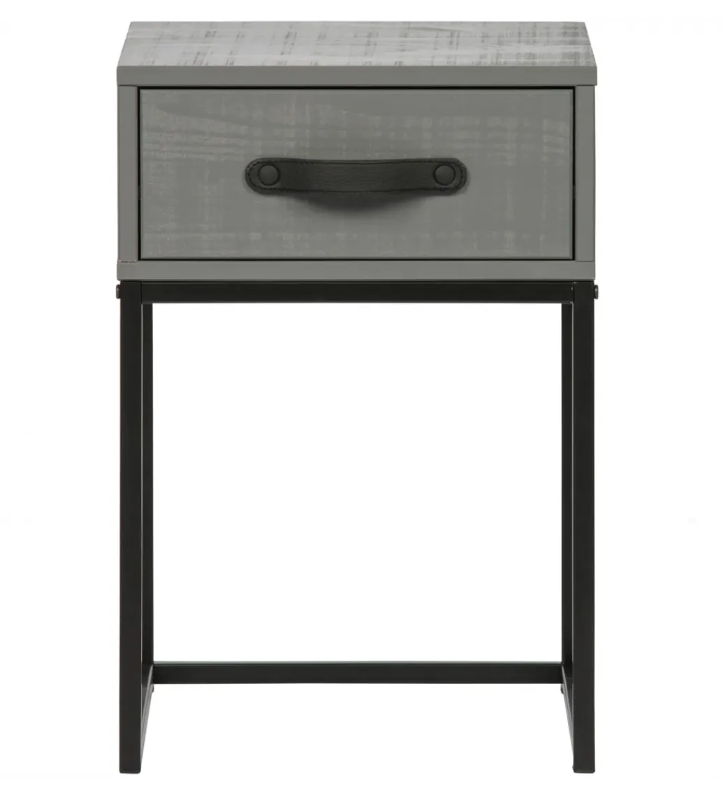 Szafka nocna MORRIS 52 cm drewno sosny szara*WOOOD Clearance