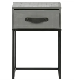 Szafka nocna MORRIS 52 cm drewno sosny szara*WOOOD Clearance
