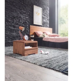 Szafka nocna MUMBAI 40 cm drewno akacja*WOHNLING, GERMANY Discount