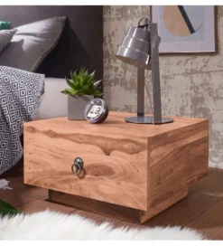 Szafka nocna MUMBAI 40 cm drewno akacja*WOHNLING, GERMANY Best