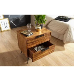 Szafka nocna NISHAN 60 cm drewno sheeshem*WOHNLING, GERMANY Clearance