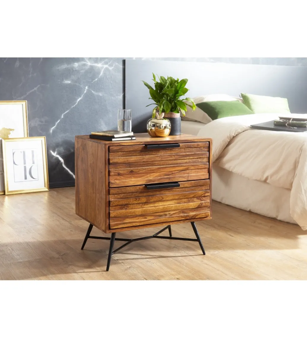 Szafka nocna NISHAN 60 cm drewno sheeshem*WOHNLING, GERMANY Clearance