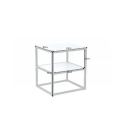 Szafka nocna RAUL 45 cm w optyce białego marmuru*Invicta Interior Discount