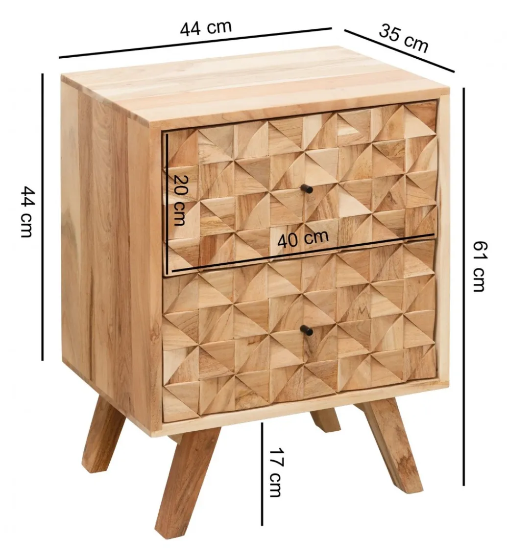 Szafka nocna REWA 44 cm drewno akacja*WOHNLING, GERMANY
