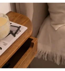 Szafka nocna RUKNO 50 cm drewno mango brązowa*Zona-Design Outlet