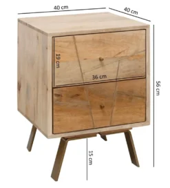 Szafka nocna SIKAR 40 cm drewno mango*WOHNLING, GERMANY Outlet