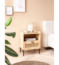 Szafka nocna TONIS 50 cm drewno mango*WOHNLING, GERMANY Clearance