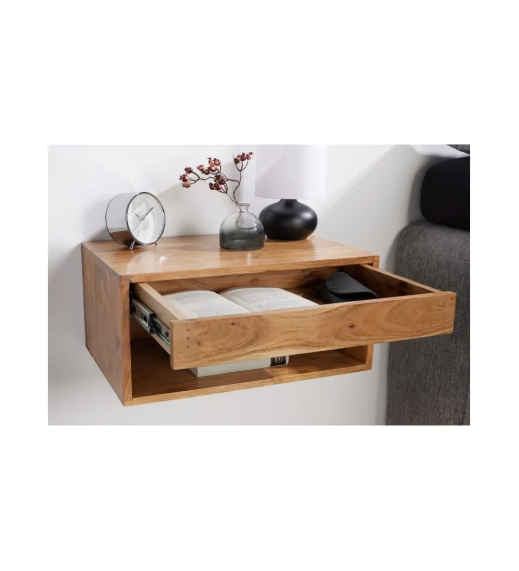 Szafka nocna wisząca EUFRAT Amazonas 50 cm drewno akacja*Invicta Interior Hot