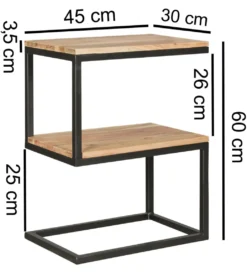 Szafka nocna WOHNLING 45 cm drewno akacja*WOHNLING, GERMANY Clearance