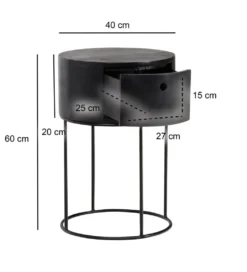 Szafka nocna WOHNLING 40 cm drewno mango*WOHNLING, GERMANY Clearance
