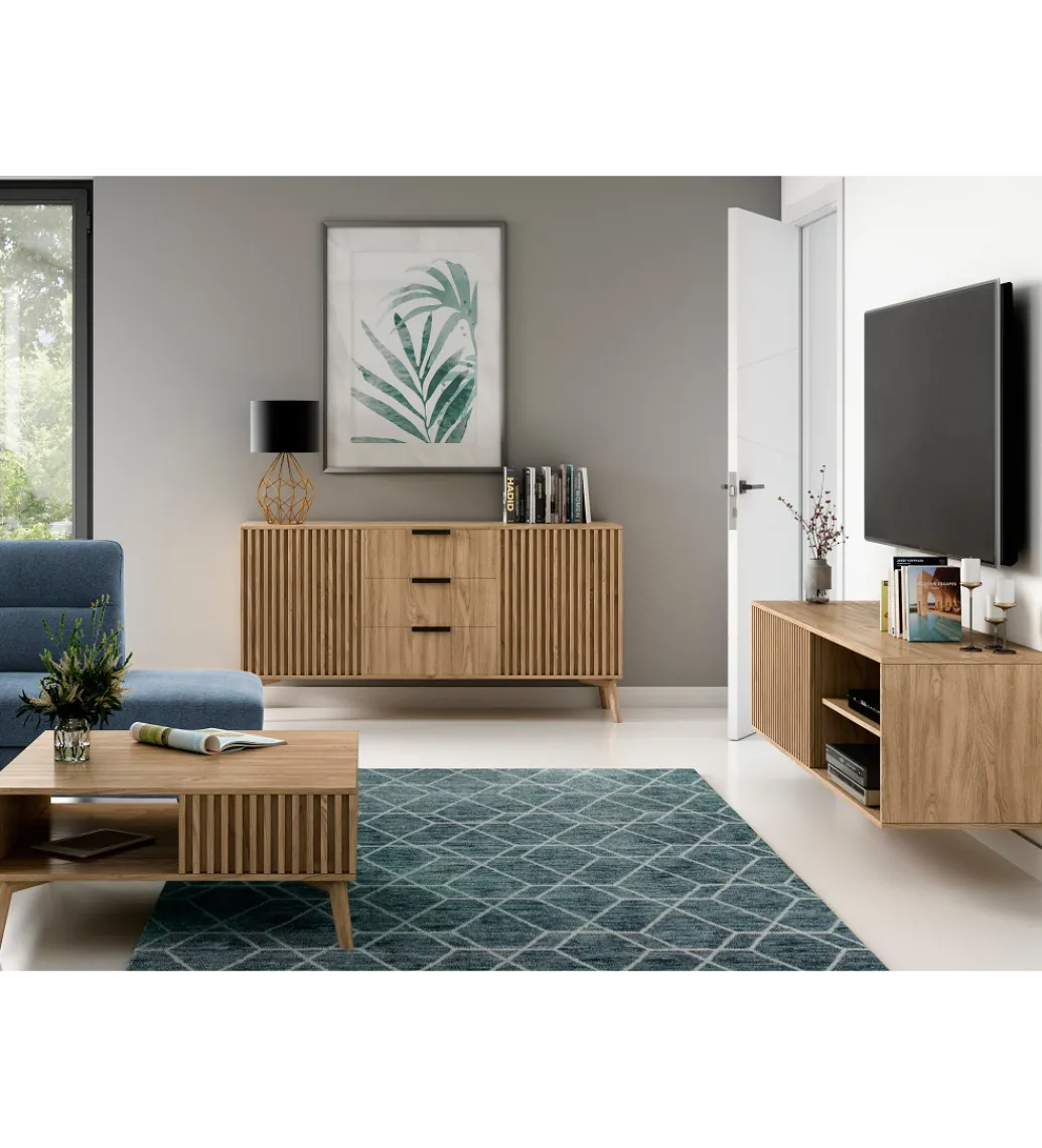 Szafka RTV wisząca ENTSIAN 150 cm w optyce dąb artisan*ELTAP