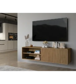 Szafka RTV wisząca ENTSIAN 150 cm w optyce dąb artisan*ELTAP