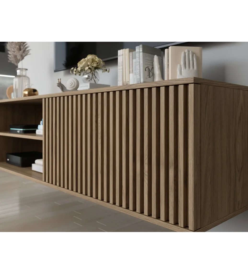 Szafka RTV wisząca ENTSIAN 150 cm w optyce dąb artisan*ELTAP