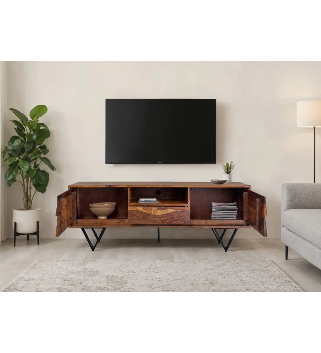 Szafka RTV WOHNLING 160 cm drewno sheesham*WOHNLING, GERMANY Outlet