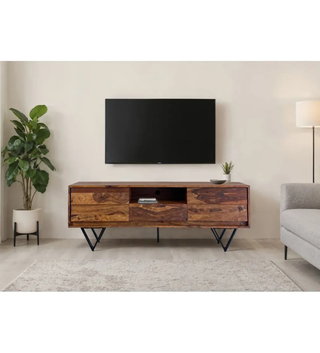 Szafka RTV WOHNLING 160 cm drewno sheesham*WOHNLING, GERMANY Outlet