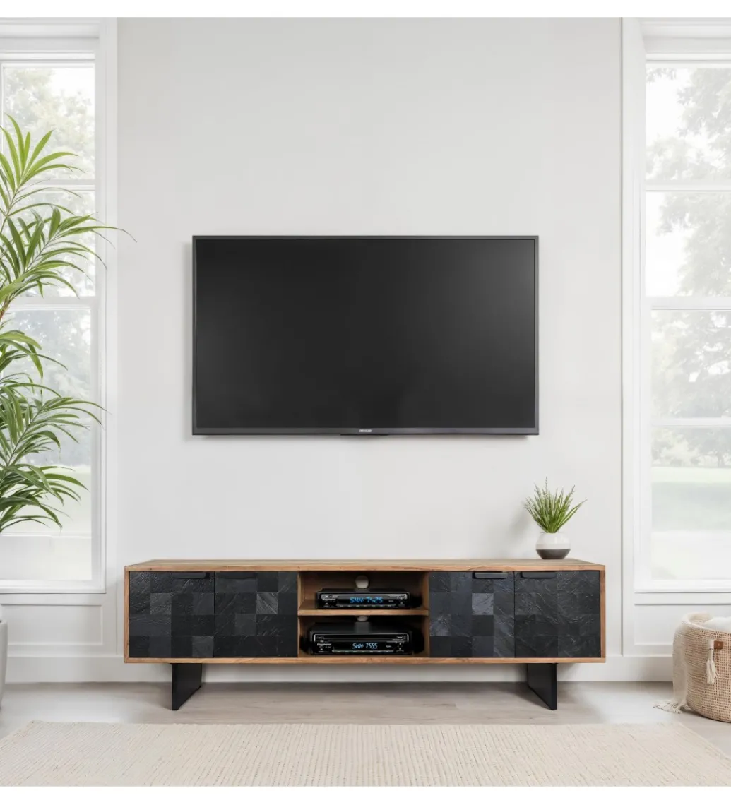 Szafka RTV WOHNLING 150 cm drewno akacja*WOHNLING, GERMANY Best